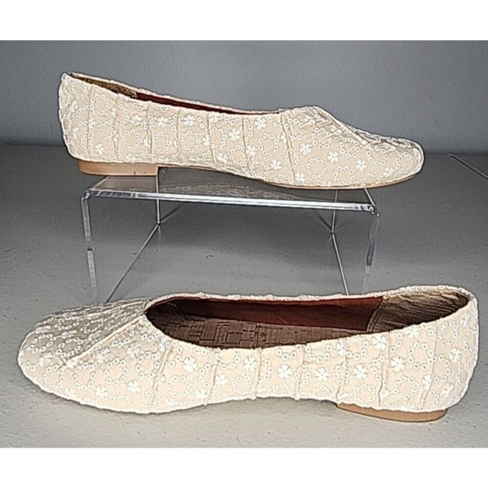 Korks Shoes Womens 9 M Palmer Floral Embroidered Ballet Flats KR0012875 Beige